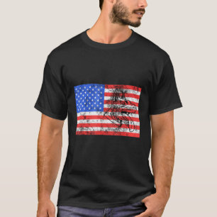 Doberman Dog American Flag Dobermann Usa Pinscher  T-Shirt