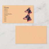 Doberman Dog Animal Visitenkarte (Vorne/Hinten)