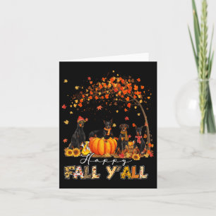 Doberman Dog Autumn Fall Pumpkin Truck Mappe Viele Karte