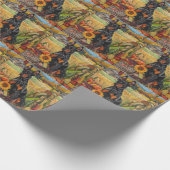 Doberman Dog Autumn Harvest Erntedank Geschenkpapier (Ecke)