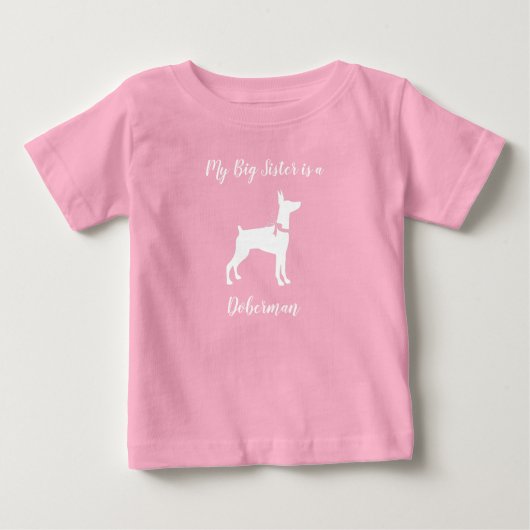Doberman Dog Babydusche Welpe Dobermann Pinscher Baby T-shirt (Vorderseite)