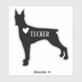 Doberman Dog Breed Silhouette Individuelle Name Aufkleber (Blatt)