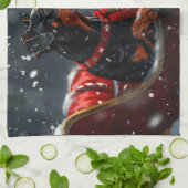 Doberman Dog Christmas Festive Geschirrtuch (Gefaltet)