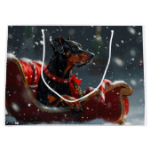 Doberman Dog Christmas Festive Große Geschenktüte (Vorderseite)