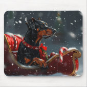 Doberman Dog Christmas Festive Mousepad (Vorne)