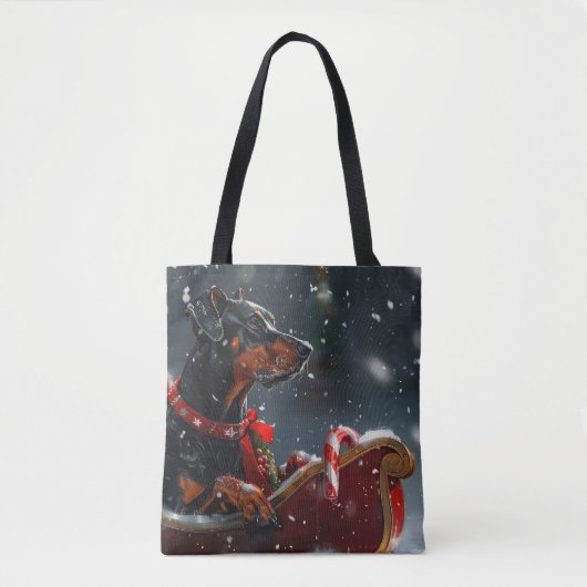 Doberman Dog Christmas Festive Tasche (Vorderseite)