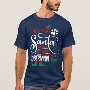 Doberman Dog Christmas Hund brütet lustigen Jungen T-Shirt