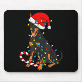 Doberman Dog Christmas Lights Santa Xmas Pet Dog L Mousepad (Vorne)