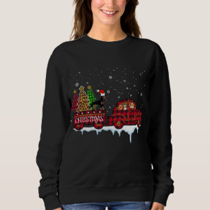 Doberman Dog Christmas Red Kariert Truck Weihnacht Sweatshirt