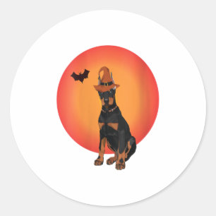 Doberman Dog Halloween Gift Puppy und Runder Aufkleber