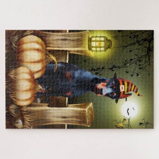 Doberman Dog Halloween Jigsaw Puzzle (Horizontal)