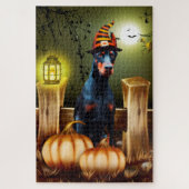 Doberman Dog Halloween Jigsaw Puzzle (Vertikal)