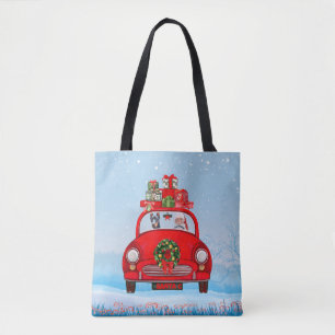 Doberman Dog In Car With Santa Claus Tasche