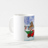 Doberman Dog in Christmas Delivery LKW Schnee Kaffeetasse (Vorderseite Links)