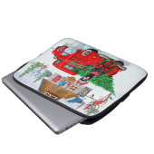 Doberman Dog in Christmas Delivery LKW Schnee Laptopschutzhülle (Vorne Knopf)