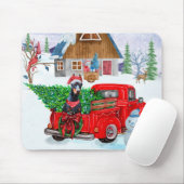 Doberman Dog in Christmas Delivery LKW Schnee Mousepad (Mit Mouse)