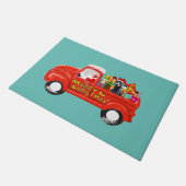 Doberman Dog in Christmas Delivery Truck Fußmatte (Schrägansicht)