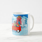 Doberman Dog in Christmas Delivery Truck Schnee Kaffeetasse (VorderseiteRechts)