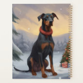 Doberman Dog in Schnee Weihnachten Planer (Rückseite)