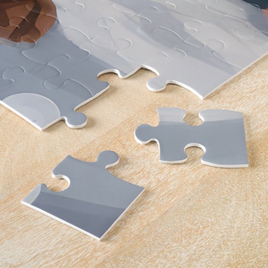 Doberman Dog in Schnee Weihnachten Puzzle (Seite)