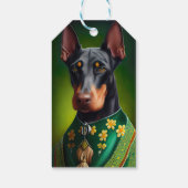 Doberman Dog in St. Patrick's Day Dress Geschenkanhänger (Rückseite)