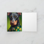 Doberman Dog in St. Patrick's Day Dress Karte (Innenseite)