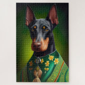 Doberman Dog in St. Patrick's Day Dress Puzzle (Vertikal)