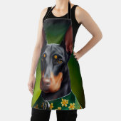 Doberman Dog in St. Patrick's Day Dress Schürze (InSitu)
