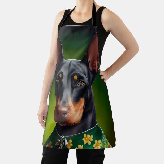 Doberman Dog in St. Patrick's Day Dress Schürze (InSitu)