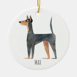 Doberman Dog Keramik Ornament