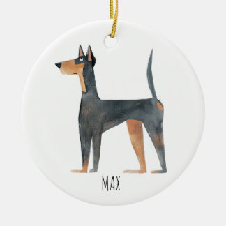 Doberman Dog Keramik Ornament