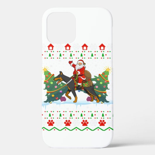 Doberman Dog Lover Xmas Ugly Christmas Case-Mate iPhone Hülle (Rückseite)