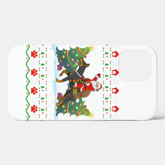 Doberman Dog Lover Xmas Ugly Christmas Case-Mate iPhone Hülle (Rückseite (Horizontal))