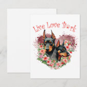 Doberman Dog Mama Floral Mitteilungskarte (Vorne/Hinten)