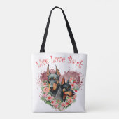 Doberman Dog Mama Floral Tasche (Rückseite)
