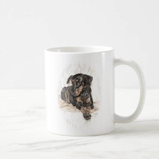 Doberman Dog Natural Oars Kaffeetasse (Rechts)