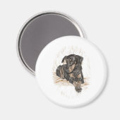 Doberman Dog Natural Oars Magnet (Vorderseite/Rückseite)