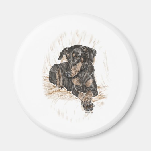 Doberman Dog Natural Oars Magnet (Vorne)