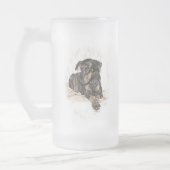 Doberman Dog Natural Oars Mattglas Bierglas (Links)