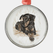 Doberman Dog Natural Oars Ornament Aus Metall (Vorne)