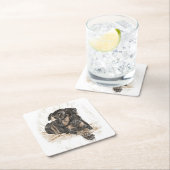 Doberman Dog Natural Oars Rechteckiger Pappuntersetzer (Vor Ort)