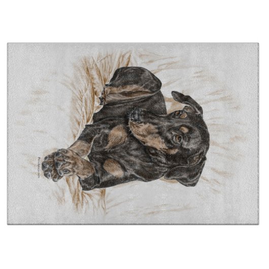 Doberman Dog Natural Oars Schneidebrett (Vorderseite)