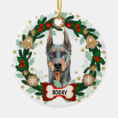 Doberman Dog Niedlich Dog Cookie Wreath Keramik Ornament (Vorne)