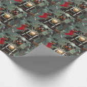 Doberman Dog Riding Motorrad Weihnachten Geschenkpapier (Ecke)