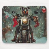 Doberman Dog Riding Motorrad Weihnachten Mousepad (Vorne)