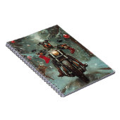 Doberman Dog Riding Motorrad Weihnachten Notizblock (Rechte Seite)