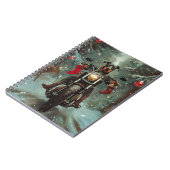 Doberman Dog Riding Motorrad Weihnachten Notizblock (Linke Seite)