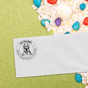 Doberman Dog Rücksendeadresse Family Gummistempel