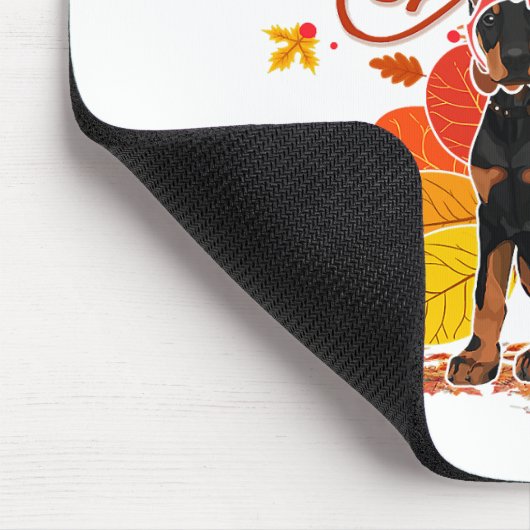 Doberman Dog Turkey Erntedank Party Mousepad (Ecke)