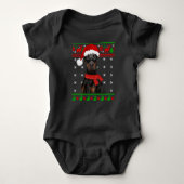 Doberman Dog Ugly Sweater Christmas Puppy Hund Lie Baby Strampler (Vorderseite)